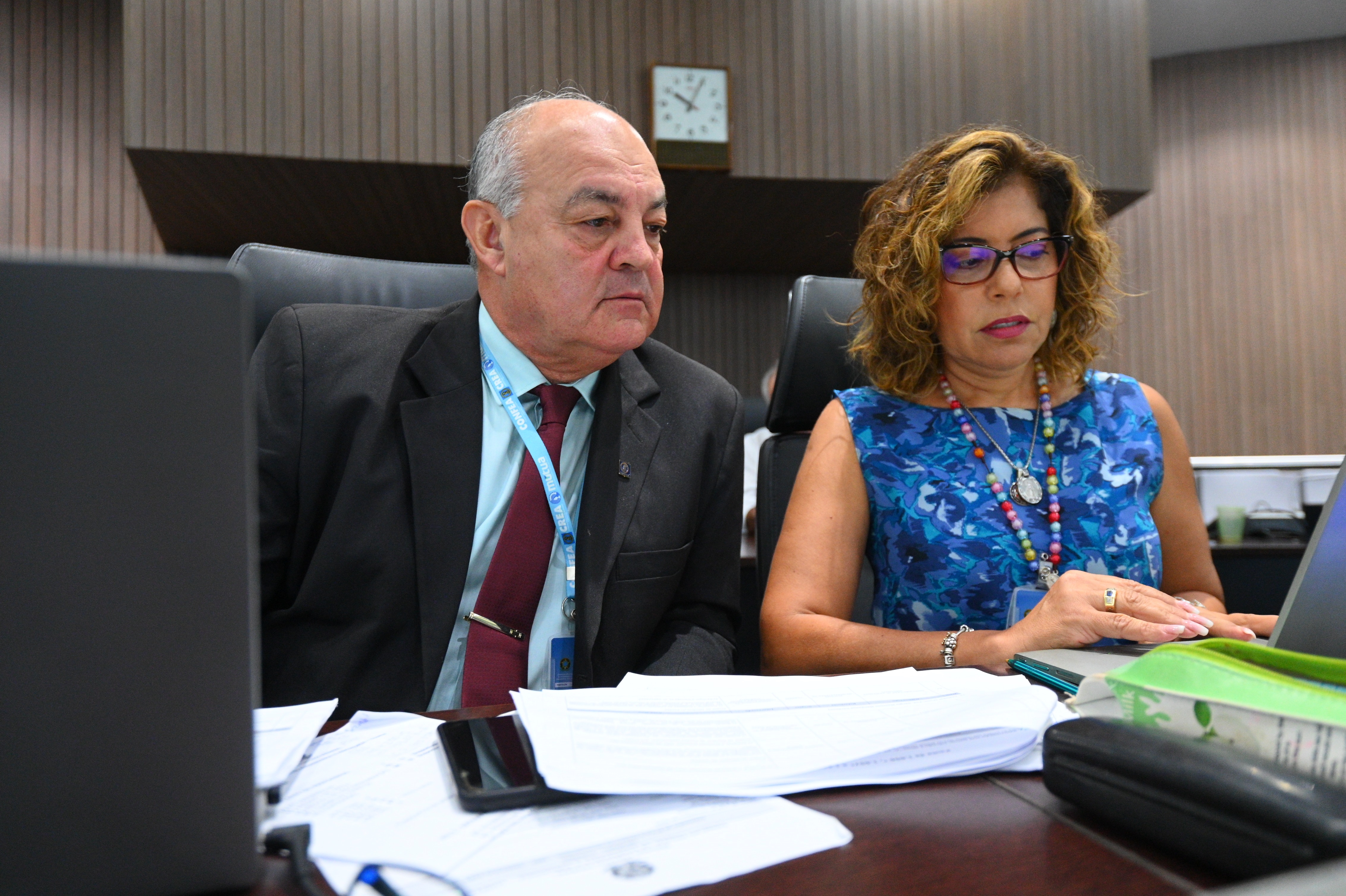Conselheiro federal Cândido Carnaúba e assessora da CEEP, Claudia Regina