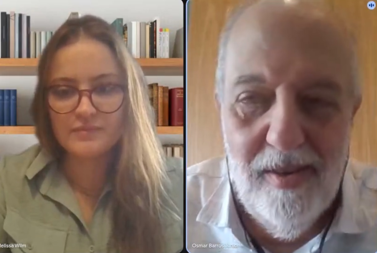 Melissa Wilm, coordenadora do IPS-Brasil e uma das responsáveis pelo Índice Confea de Infraestrutura do Brasil (Infra-BR), ao lado do conselheiro federal Osmar Barros Junior, integrante da Comissão de Monitoramento e Avaliação do termo de colaboração entre o Confea e o CEA