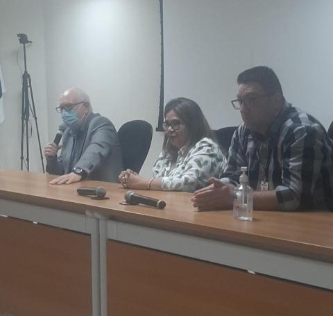 Chefe de gabinete do Confea, Luiz Antonio Rossafa, e presidente do Crea-MS, Vânia Abreu