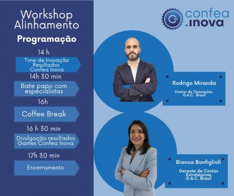 Programação do Workshop que dá continuidade ao Programa Confea Inova