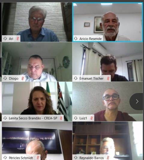 Presidentes dos Creas em videoconferência