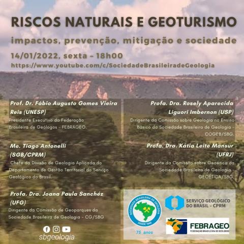Evento virtual promovido pela Sociedade Brasileira de Geologia, CPRM e Febrageo debaterá o tema nesta sexta (14)
