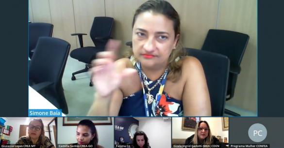 Mais uma vez, a assessora da presidência do Confea Simone Baía levou sua experiência para a interlocução com as gestoras