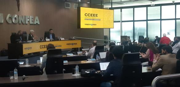 Panorâmica da reunião realizada no plenário do Confea