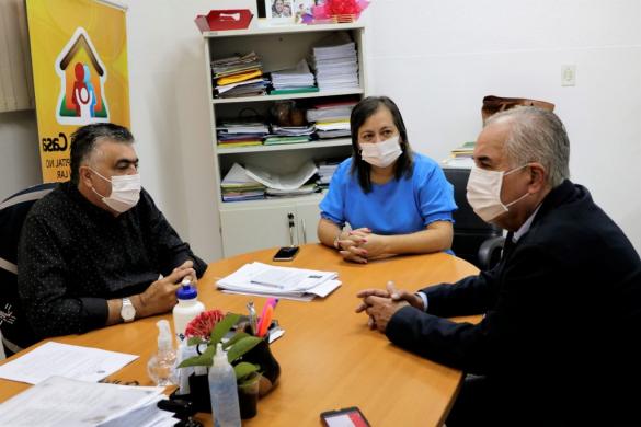 Pres. do Crea-SE, Jorge Silveira em reunião com representantes da Secretaria Municipal da Saúde de Nossa Senhora do Socorro. Em pauta, a imunização dos engenheiros