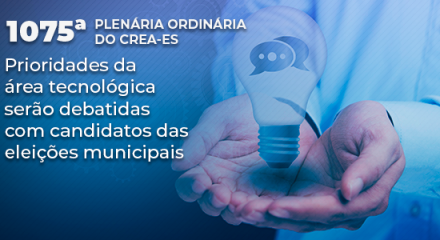 Banner informa a realização da 1075ª plenária do Crea-ES