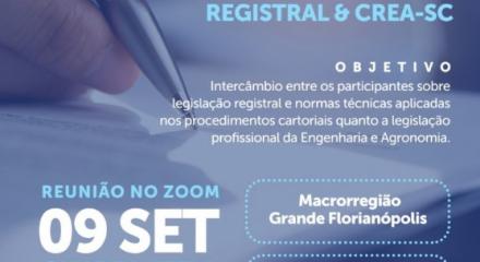 cartaz anuncia encontro macrorregional do Crea-SC