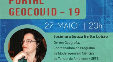 cartaz divulga live sobre o portal geocovid-19