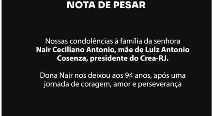 nota de pesar mãe do presidente do crea-rj