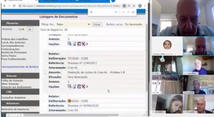 print da transmissão da plenária virtual