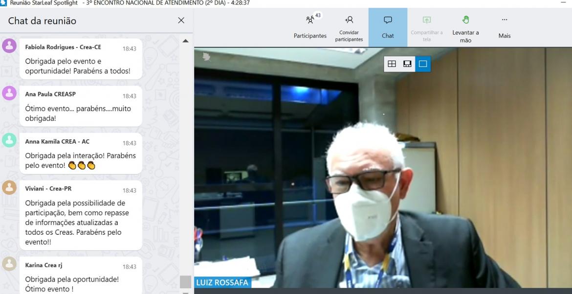 Chefe de Gabinete eng. agr. Luiz Antonio Rossafa felicita os participantes do Enat