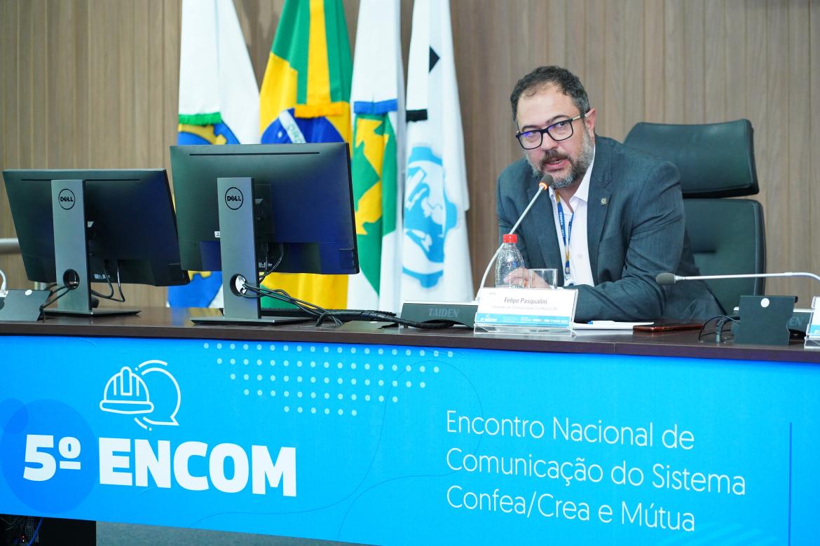Gerente de Comunicação do Confea, Felipe Pasqualini apresentou elementos sobre as campanhas institucionais