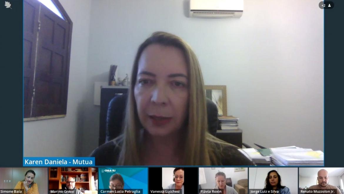 Engenheira civil Karmen Daniela Miranda mediou a reunião das coordenadoras do Programa Mulher da região Sudeste que deu início aos diálogos para a definição de políticas para a área no Sistema