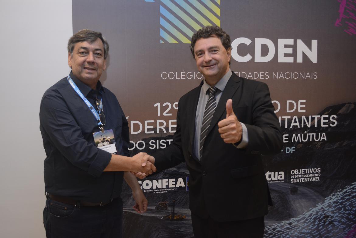 Coordenador adjunto eng. mec. Waldimir Teles Filho e coordenador do Cden, eng. agr. Kleber Santos: propostas para o fortalecimento das entidades do Sistema