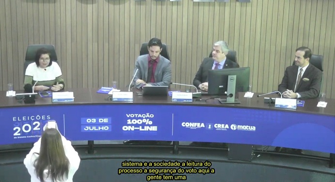 Com a participação da vice-presidente no exercício da presidência, eng. civ. Ana Adalgisa, do coordenador da CEF, eng. prod. seg. trab. Daniel Robles, e de representantes das empresas responsáveis pelo sistema de votação e pela sua auditoria, o Confea realizou nesta quinta a zerézima do processo eleitoral deste dia 3 de julho